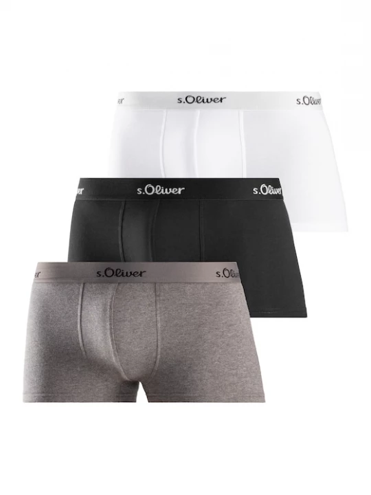 Foto van product s.Oliver Boxershorts grijs gemêleerd / zwart / wit