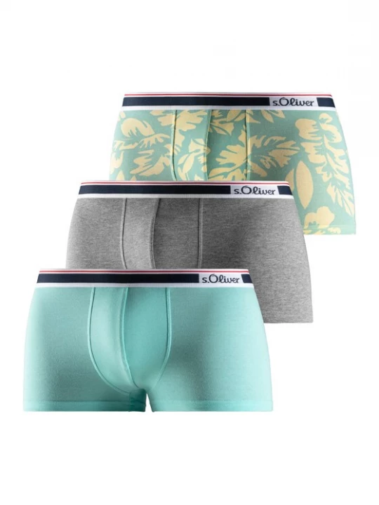 Foto van product s.Oliver Boxershorts grijs / mintgroen / zwart / wit