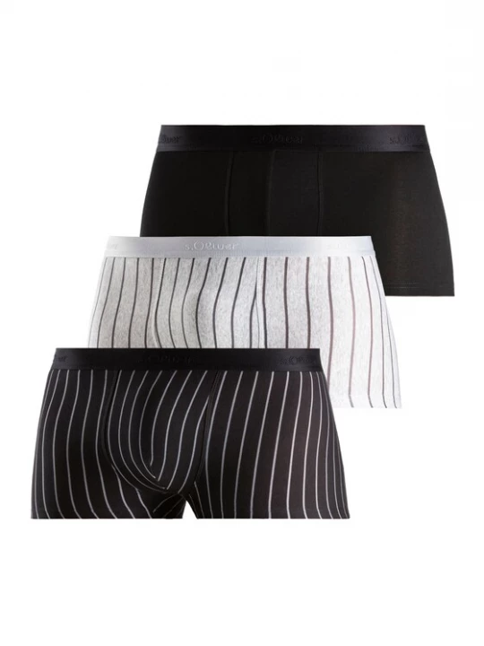Foto van product s.Oliver Boxershorts 'Hipster' zilvergrijs / zwart / wit / wit gemêleerd