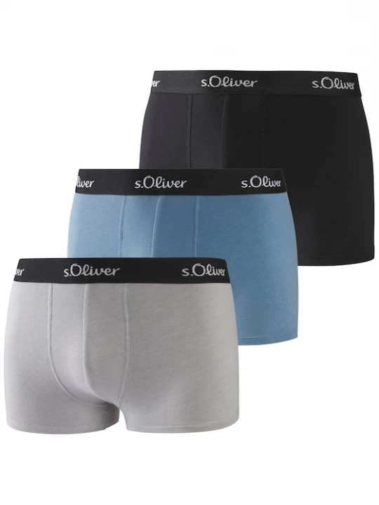 Foto van product s.Oliver Boxershorts lichtblauw / grijs / zwart