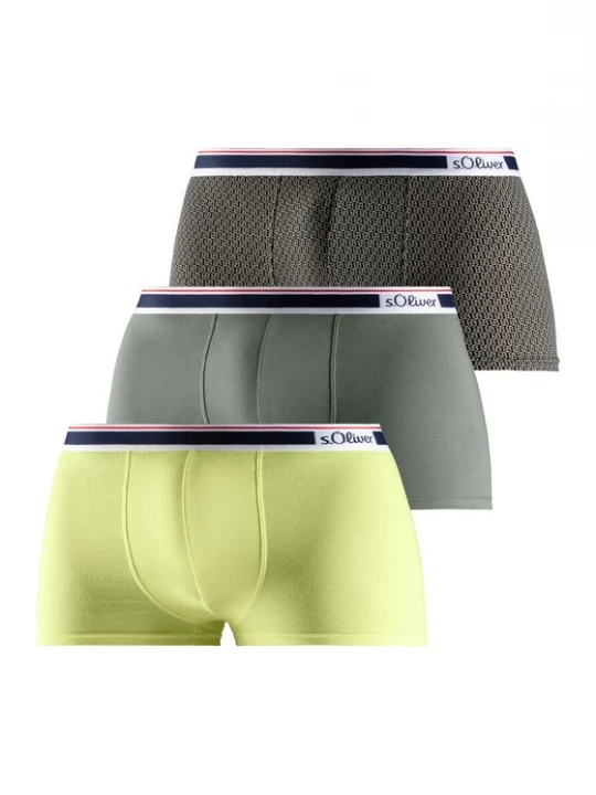 Foto van product s.Oliver Boxershorts limoen / basaltgrijs / zwart / wit