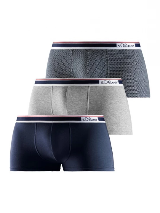 Foto van product s.Oliver Boxershorts navy / grijs gemêleerd / wit