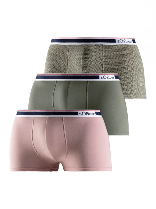 Foto van product s.Oliver Boxershorts navy / olijfgroen / oudroze / wit