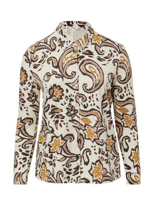 Foto van product s.Oliver CURVE Blouse crème / chocoladebruin / sepia / lichtbruin