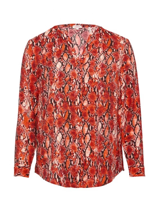 Foto van product s.Oliver CURVE Blouse lichtbeige / oranjerood / zwart