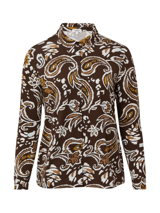 Foto van product s.Oliver CURVE Blouse ombergrijs / lichtbruin / donkerbruin / wit