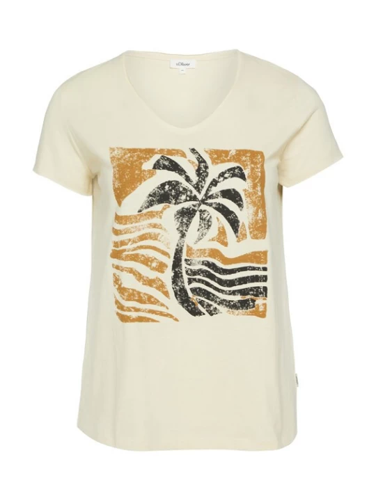 Foto van product s.Oliver CURVE Shirt beige / mosterd / zwart