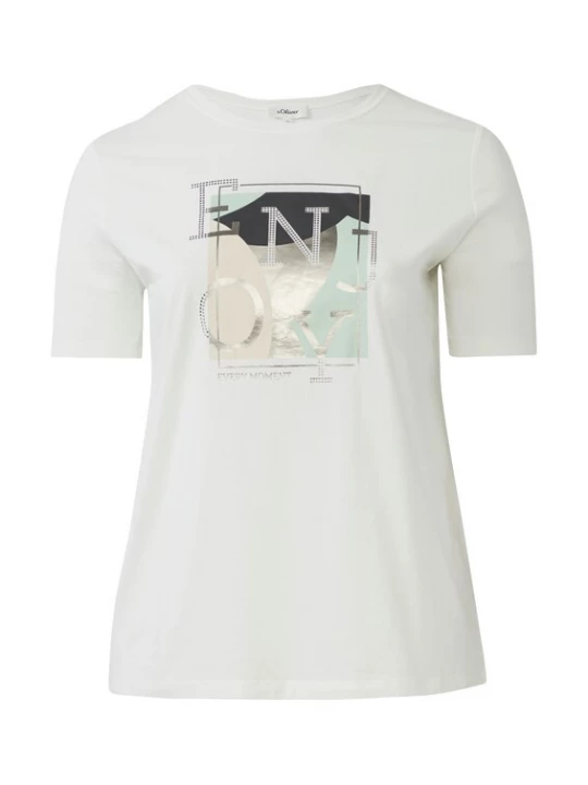 Foto van product s.Oliver CURVE Shirt crème / mintgroen / zwart / wit
