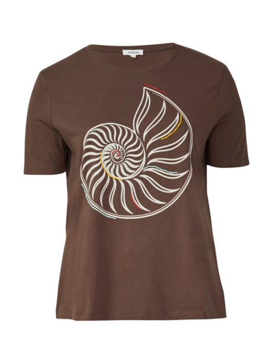 Foto van product s.Oliver CURVE Shirt donkerbruin / wit