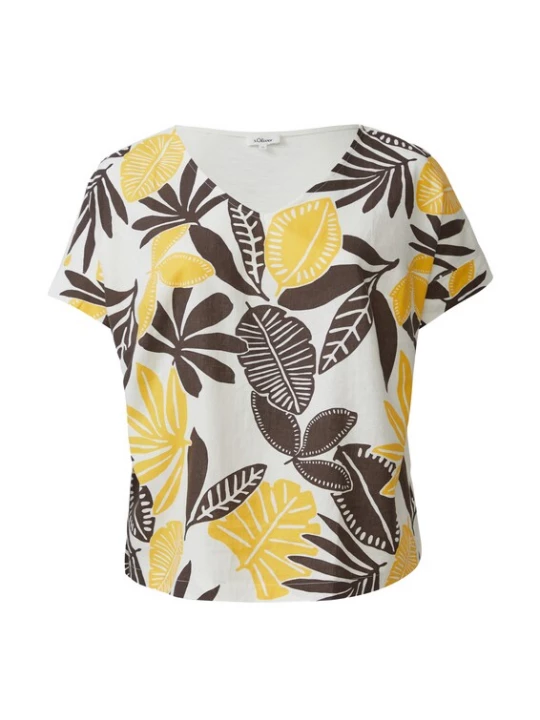 Foto van product s.Oliver CURVE Shirt ecru / donkerbruin / geel