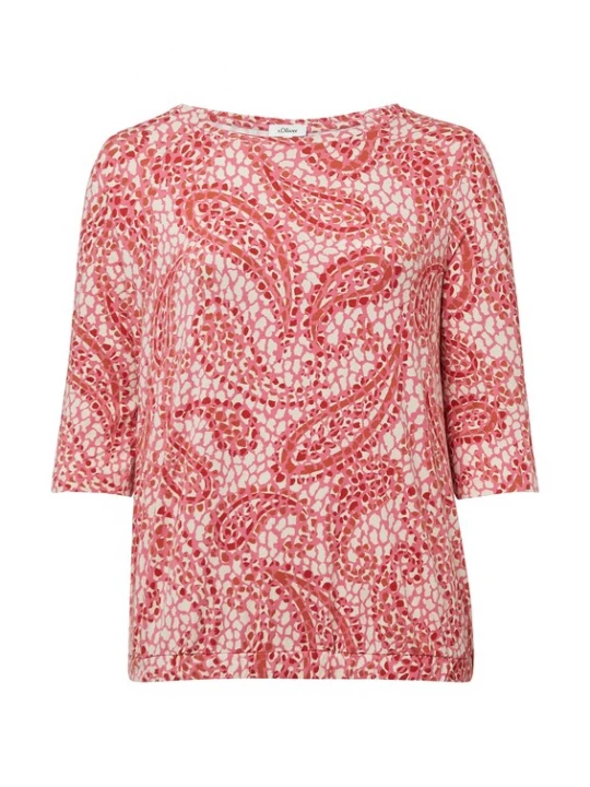 Foto van product s.Oliver CURVE Shirt framboos / lichtrood / wit