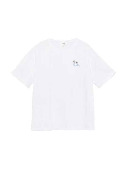 Foto van product s.Oliver CURVE Shirt lichtblauw / donkerbruin / oudroze / wit