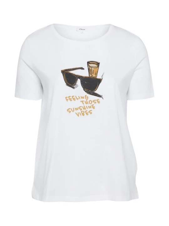 Foto van product s.Oliver CURVE Shirt mokka / zwart / wit