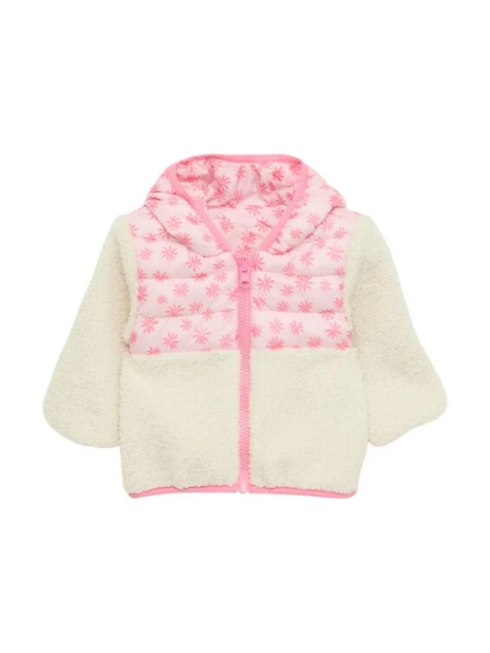 Foto van product s.Oliver Fleece jas pink / wolwit