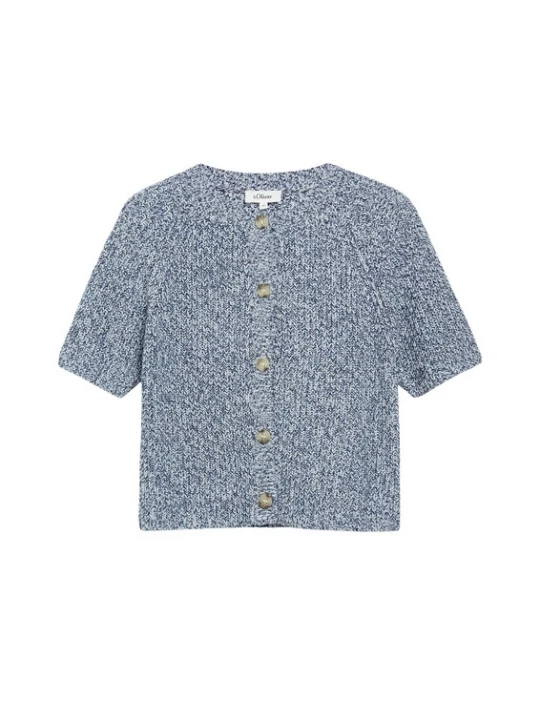 Foto van product s.Oliver Gebreid vest donkerblauw / offwhite