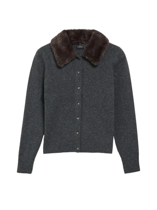 Foto van product s.Oliver Gebreid vest donkerbruin / donkergrijs