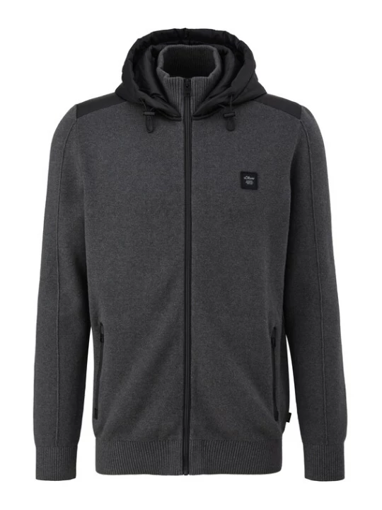 Foto van product s.Oliver Gebreid vest donkergrijs / zwart