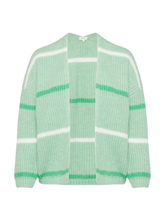 Foto van product s.Oliver Gebreid vest groen / pastelgroen / wit
