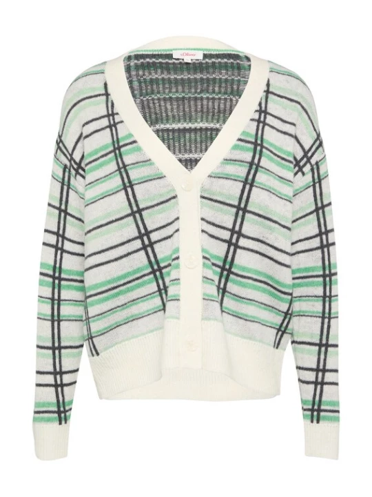 Foto van product s.Oliver Gebreid vest groen / zwart / wit