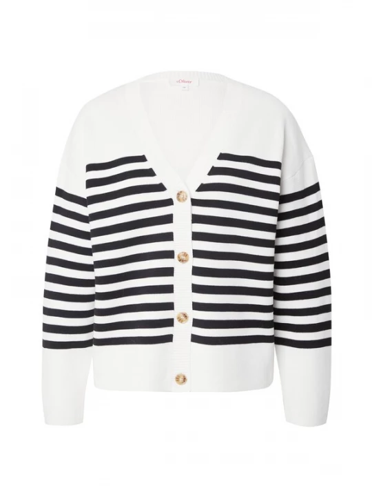 Foto van product s.Oliver Gebreid vest zwart / wit
