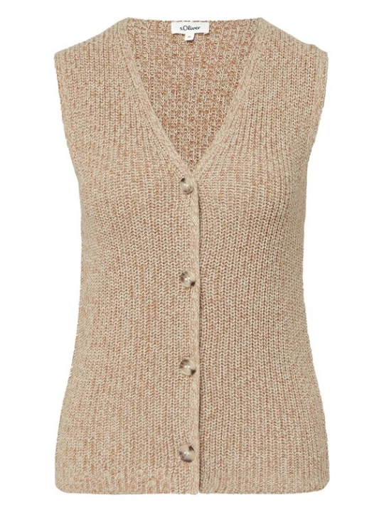 Foto van product s.Oliver Gebreide bodywarmer cappuccino