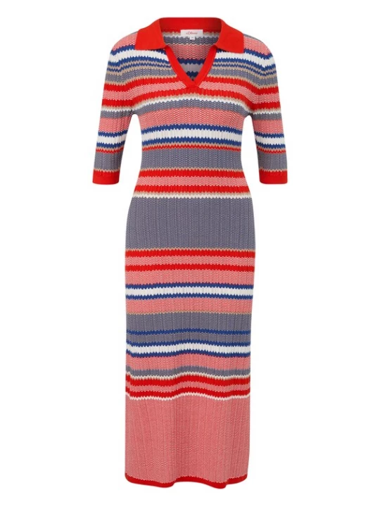 Foto van product s.Oliver Gebreide jurk blauw / grijs / rood / wit
