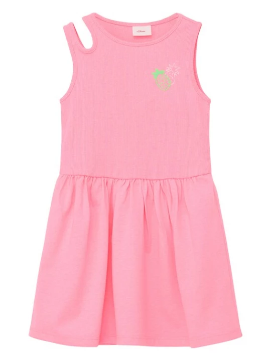 Foto van product s.Oliver Jurk crème / neongroen / rosa