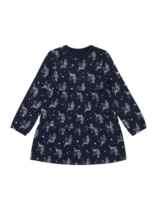 Foto van product s.Oliver Jurk donkerblauw / geel / eosine