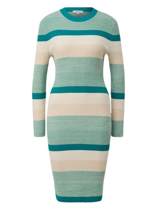 Foto van product s.Oliver Jurk lichtbeige / petrol / mintgroen / wit