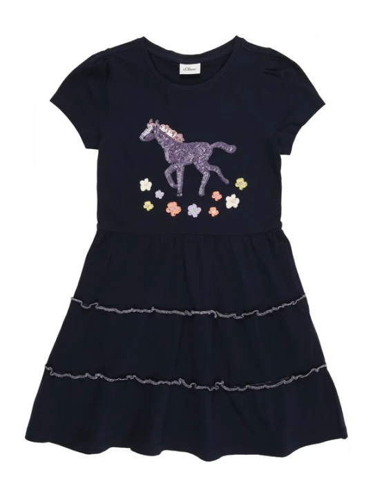 Foto van product s.Oliver Jurk navy / lila / abrikoos / wit