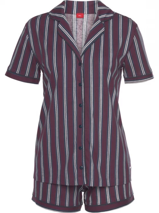 Foto van product s.Oliver Korte pyjama blauw / bordeaux / wit