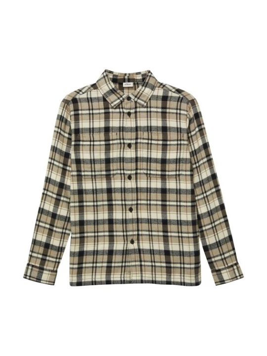 Foto van product s.Oliver Overhemd beige / ecru / zwart