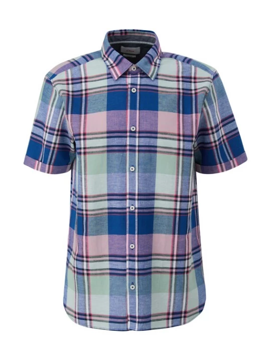 Foto van product s.Oliver Overhemd blauw / lichtroze / zwart / wit