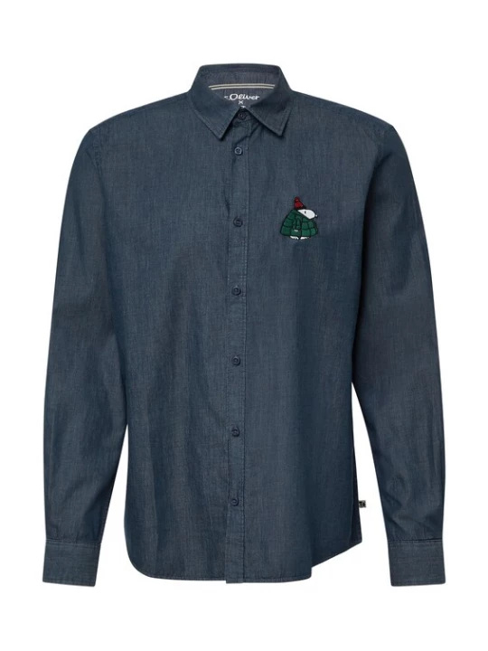 Foto van product s.Oliver Overhemd donkerblauw / donkerrood / zwart / wit