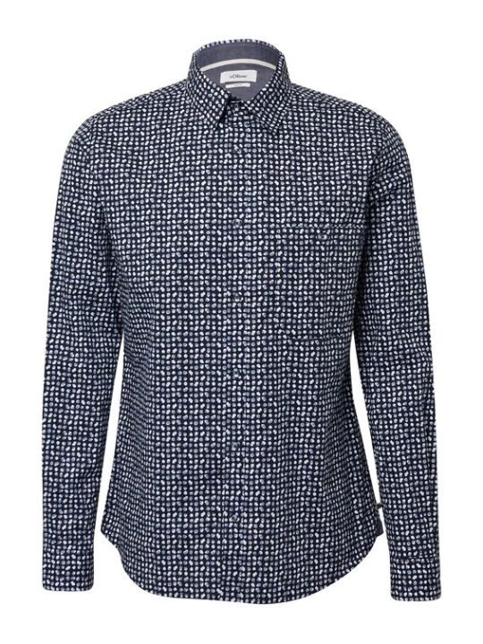 Foto van product s.Oliver Overhemd donkerblauw / wit