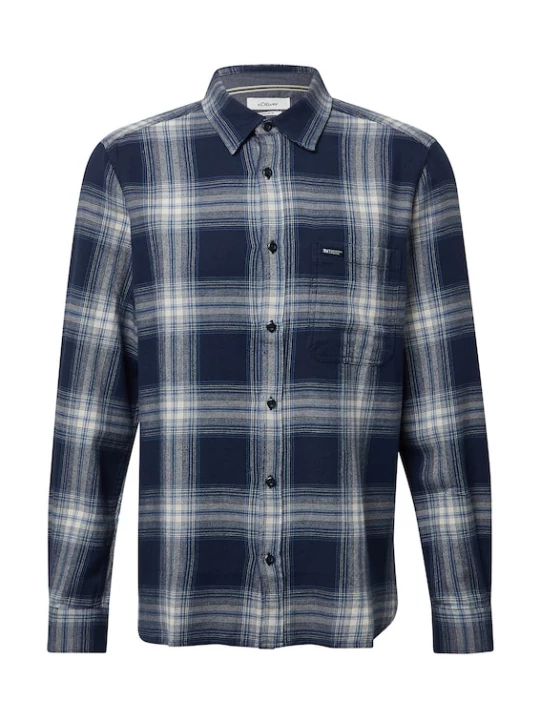 Foto van product s.Oliver Overhemd navy / royal blue / koningsblauw / wit