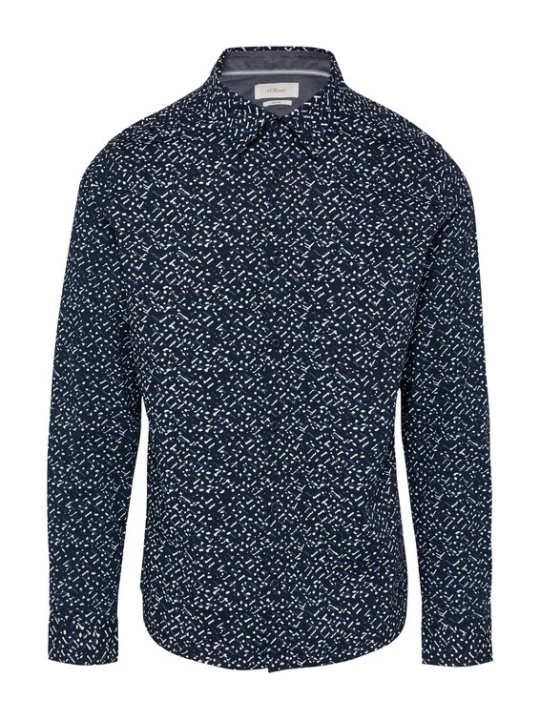 Foto van product s.Oliver Overhemd navy / wit