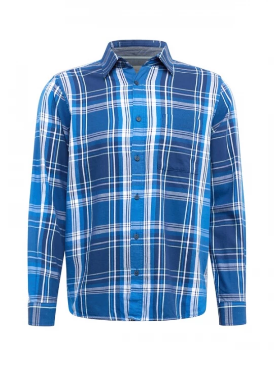 Foto van product s.Oliver Overhemd royal blue / koningsblauw / donkerblauw / offwhite