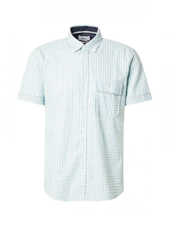 Foto van product s.Oliver Overhemd turquoise / sepia / wit