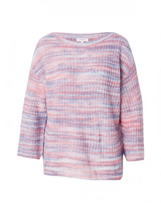 Foto van product s.Oliver Oversized trui blauw denim / mauve / oudroze / offwhite