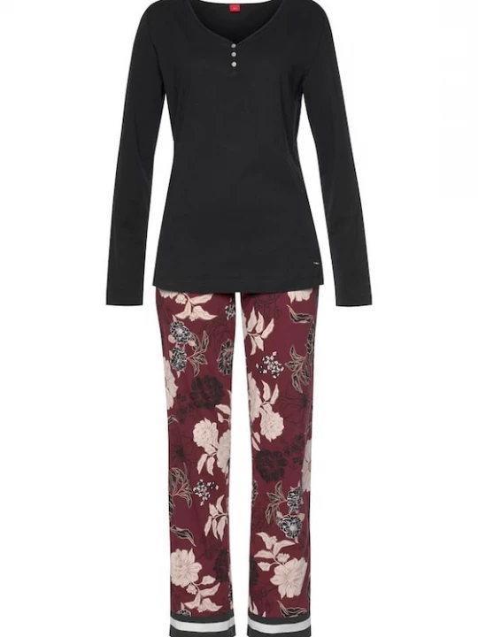 Foto van product s.Oliver Pyjama pastelroze / bordeaux / zwart