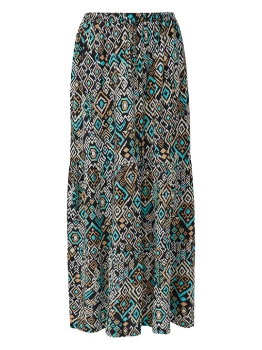 Foto van product s.Oliver Rok turquoise / donkergeel / zwart / wit