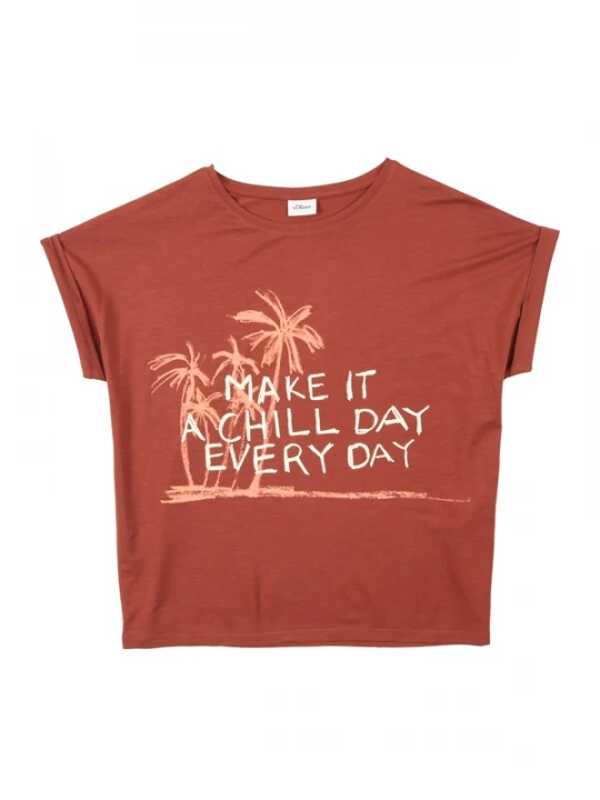 Foto van product s.Oliver Shirt abrikoos / rosa / roestrood