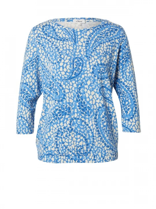 Foto van product s.Oliver Shirt azuur / enziaan / wit