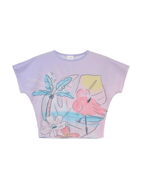 Foto van product s.Oliver Shirt azuur / lila / pink / zwart