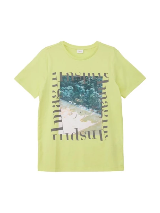 Foto van product s.Oliver Shirt beige / cyaan blauw / appel / zwart