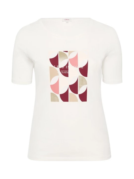 Foto van product s.Oliver Shirt beige / ecru / rosa / donkerrood