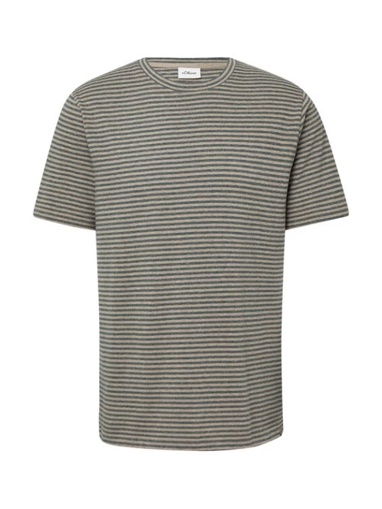 Foto van product s.Oliver Shirt beige gemêleerd / navy