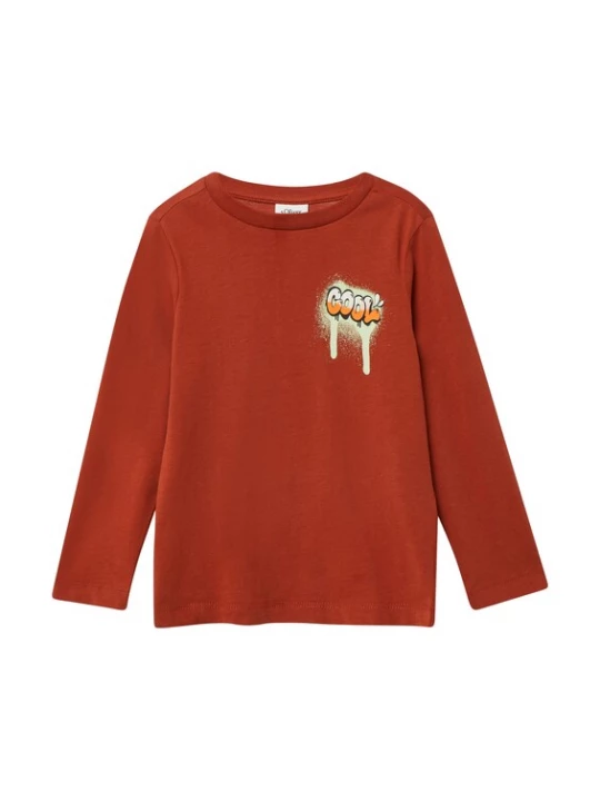 Foto van product s.Oliver Shirt beige / oranjerood / wit