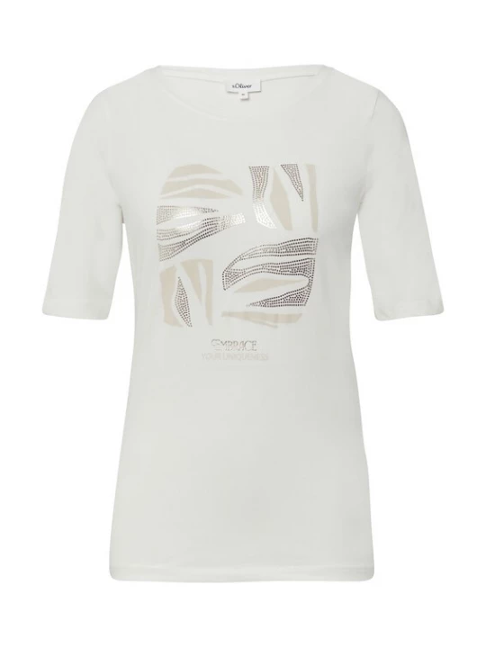 Foto van product s.Oliver Shirt beige / wit